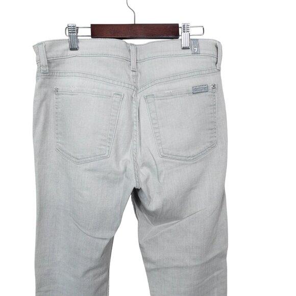 7 For All Mankind Relaxed Skinny W 27 L 25 Gray Jeans Faded - Picture 12 of 14